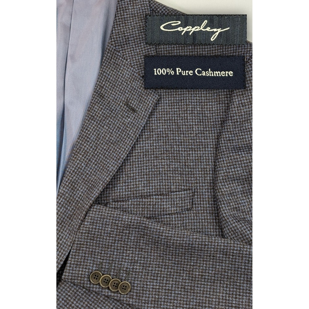 Coppley Blazer Sports Coat 100% Cashmere Soft Herringbone Suit Jacket 46 Tall